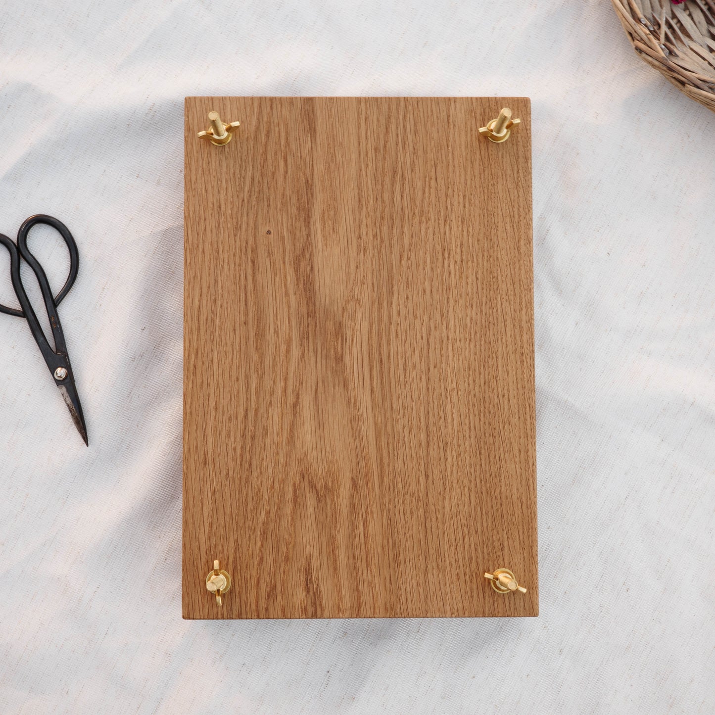 White oak flower plant press with brass bolts