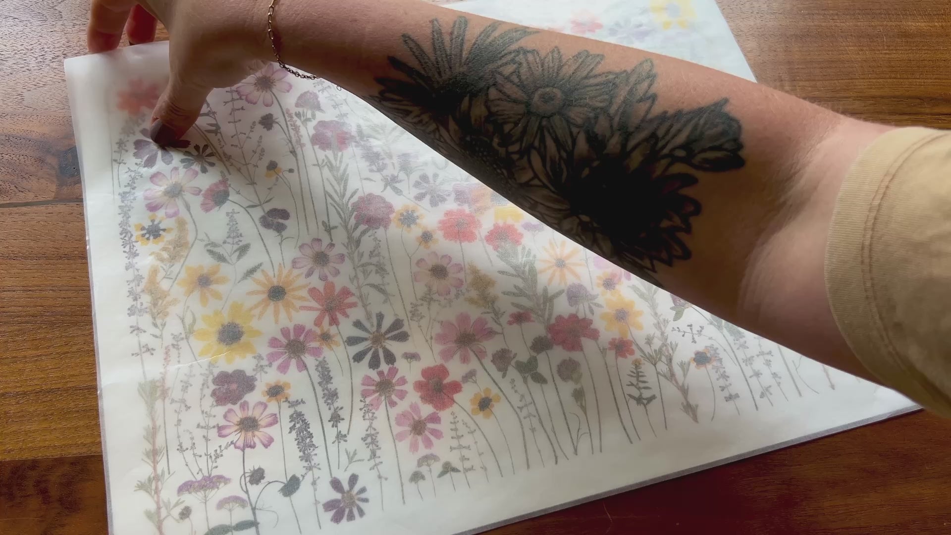 video close up Wildflower Whimsy collage fine art print of pressed wildflowers 